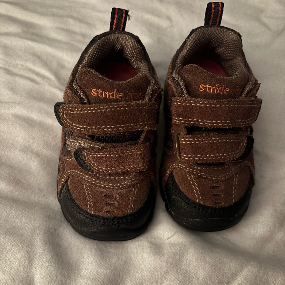 Stride Rite Brown and Black Sneakers with Velcro Strap